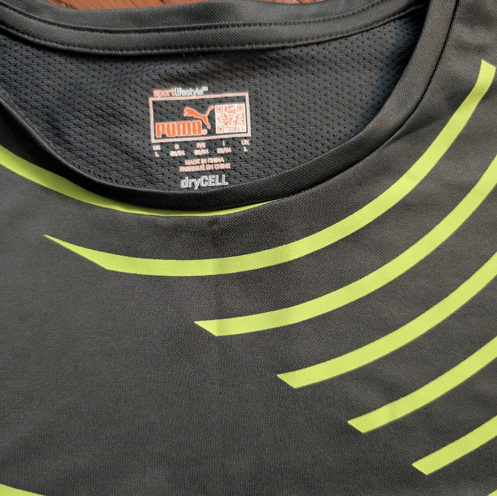 EUC PUMA Men's It Evopower Training Tee DryCell Gray Green Size L - Picture 4 of 8